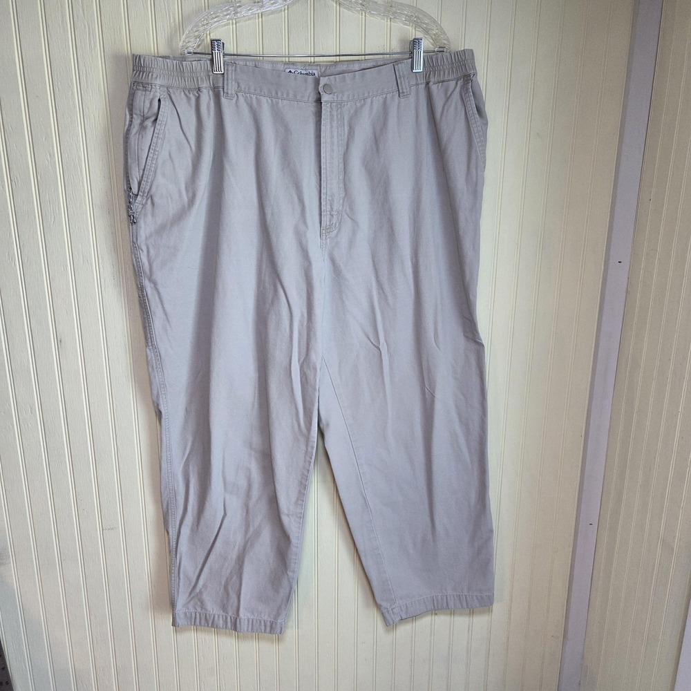 Columbia Pants Womens 24W Beige Twill Lined Relaxed Fit Straight‎ Leg Casual